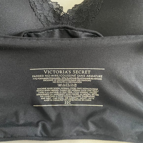 Victoria's Secret Padded No-Wire Black Bra - Picture 3 of 4